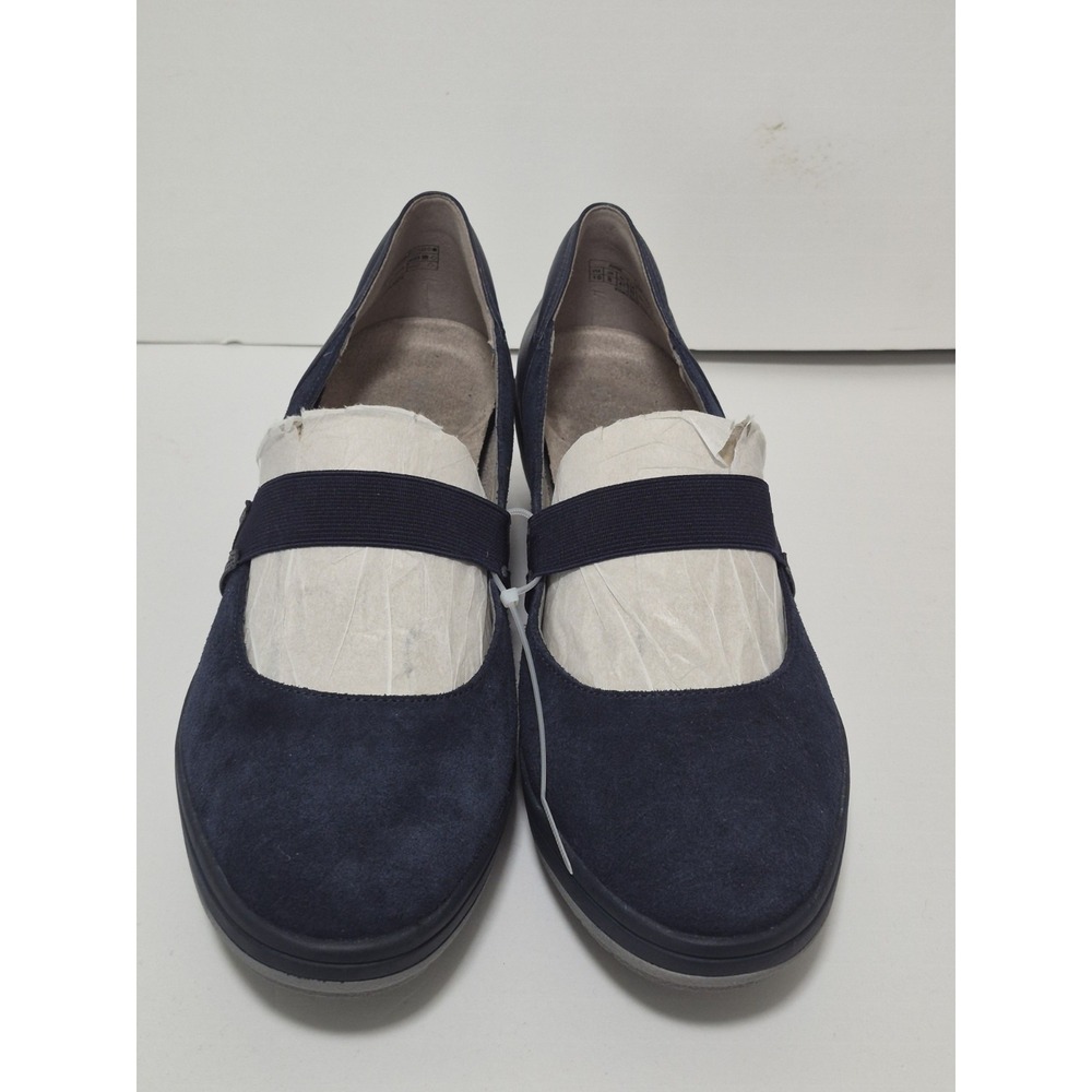 Vionic Juide Womens 10 Medium Blue Suede Orthotic Mary Jane Wedge Casual Shoe